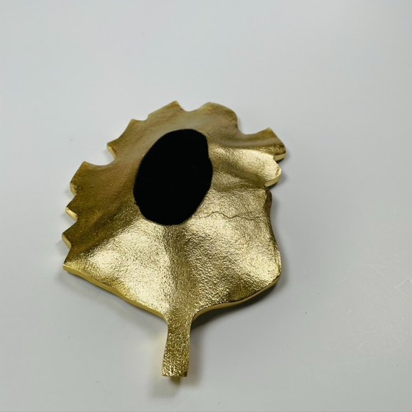 Anthropologie Loretta Leaf Serving Platter Gold - Picture 6 of 8